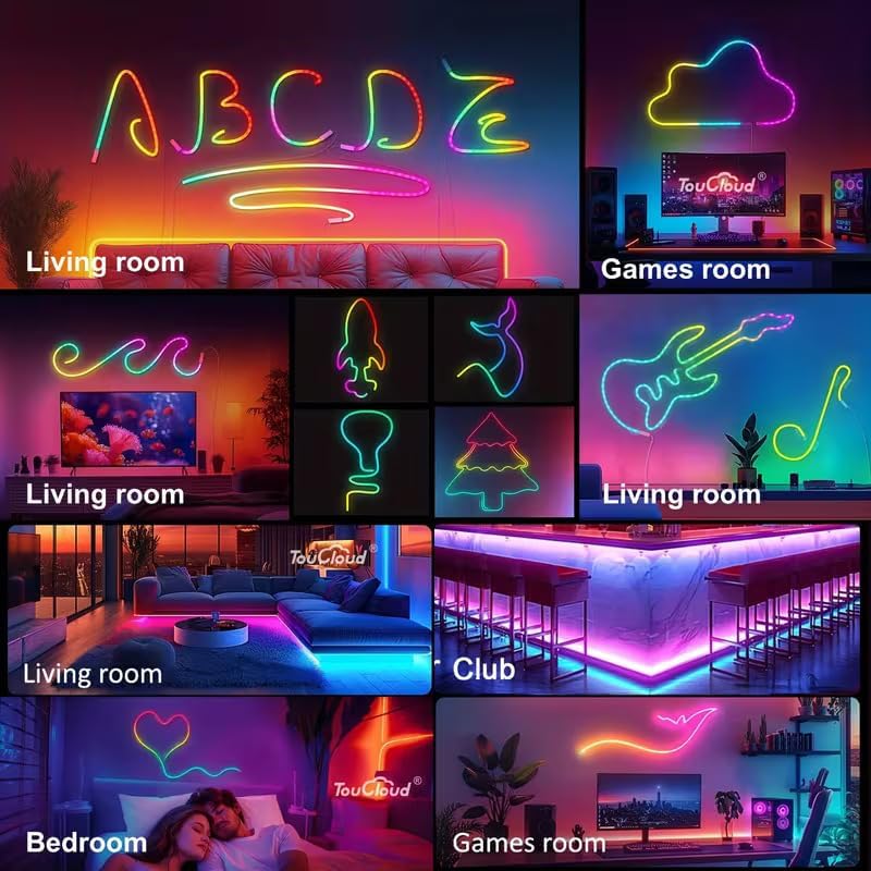 GE Smart RGB Neon LED Strip Lights with App & Remote Control, USB - Image 7