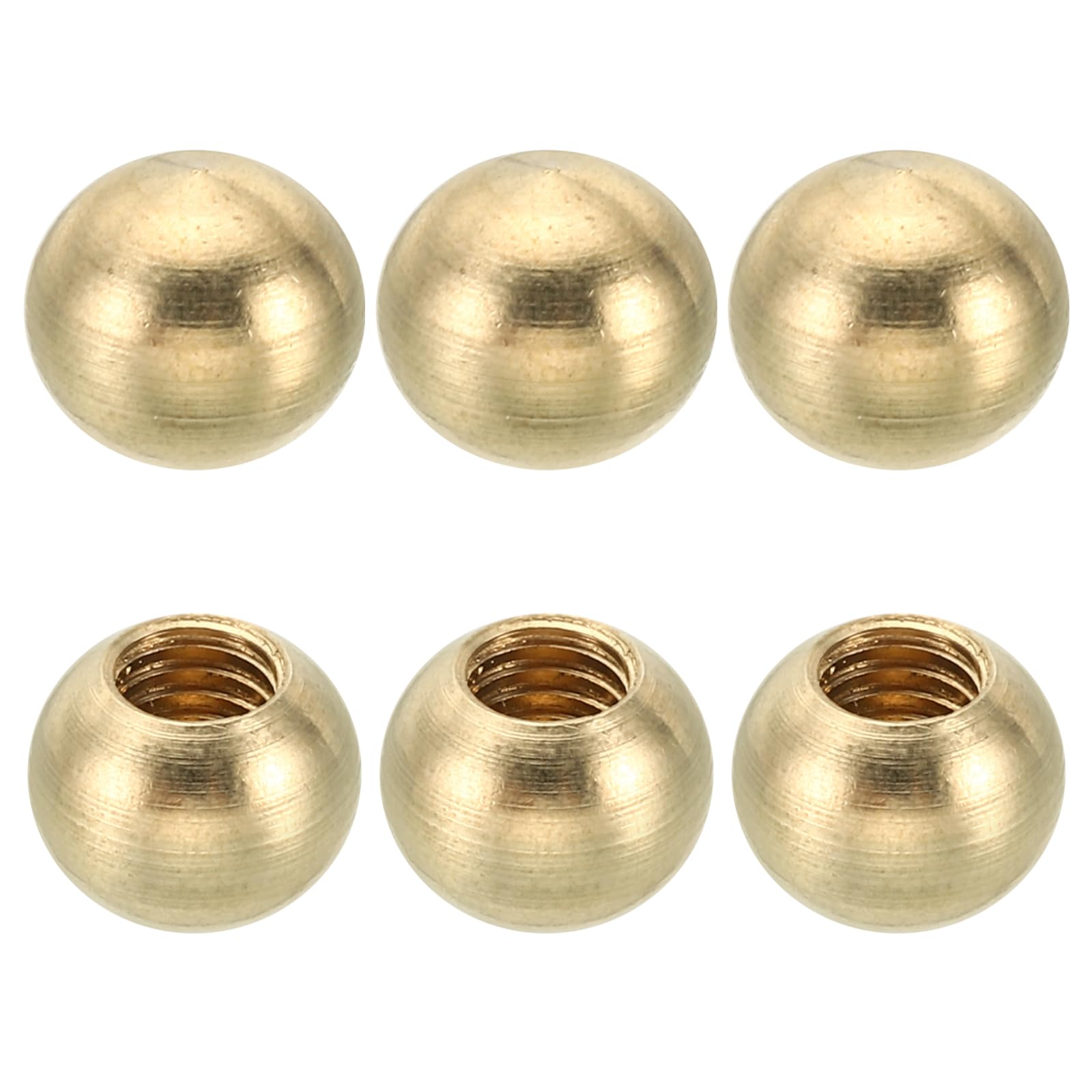 PATIKIL M6x12mm Thread Cap Nuts Knob, 6pcs Brass Ball Lamp Decoration Screw Caps Nut Cover Nut for Furniture Lighting or DIY Project