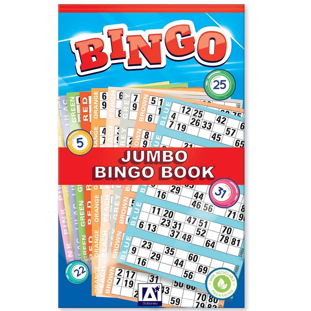 JMS we create smile Bingo Book Jumbo Pad 480 Tickets - Big, Bold, Easy to read numbers (Pink, 3)