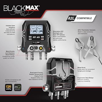 BMD200A BlackMax Wireless 4-Valve Digital Manifold