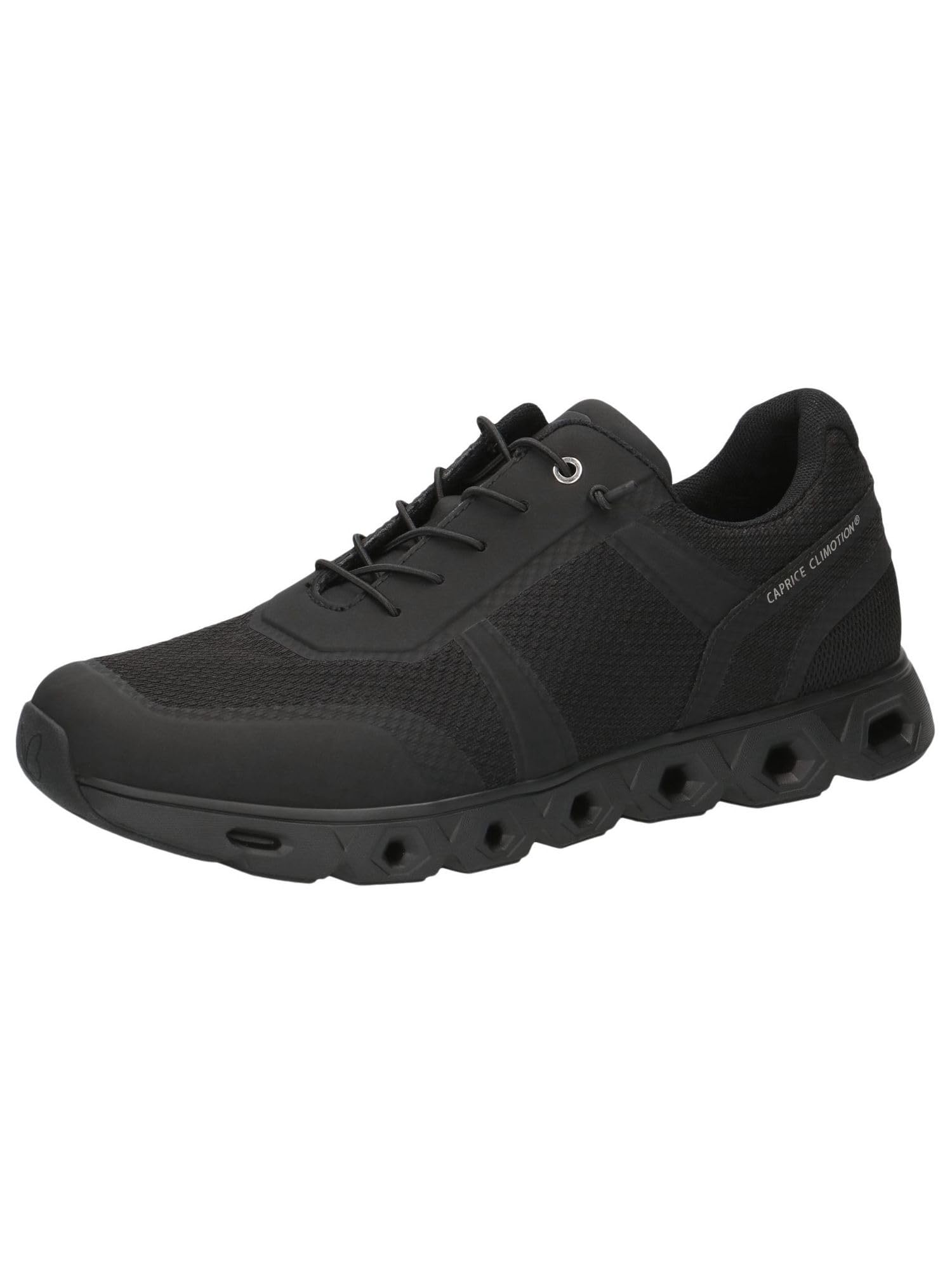 CAPRICE Men Sneakers Flat Low Top Vegan, Black (Black/Blk Sole), 8 UK