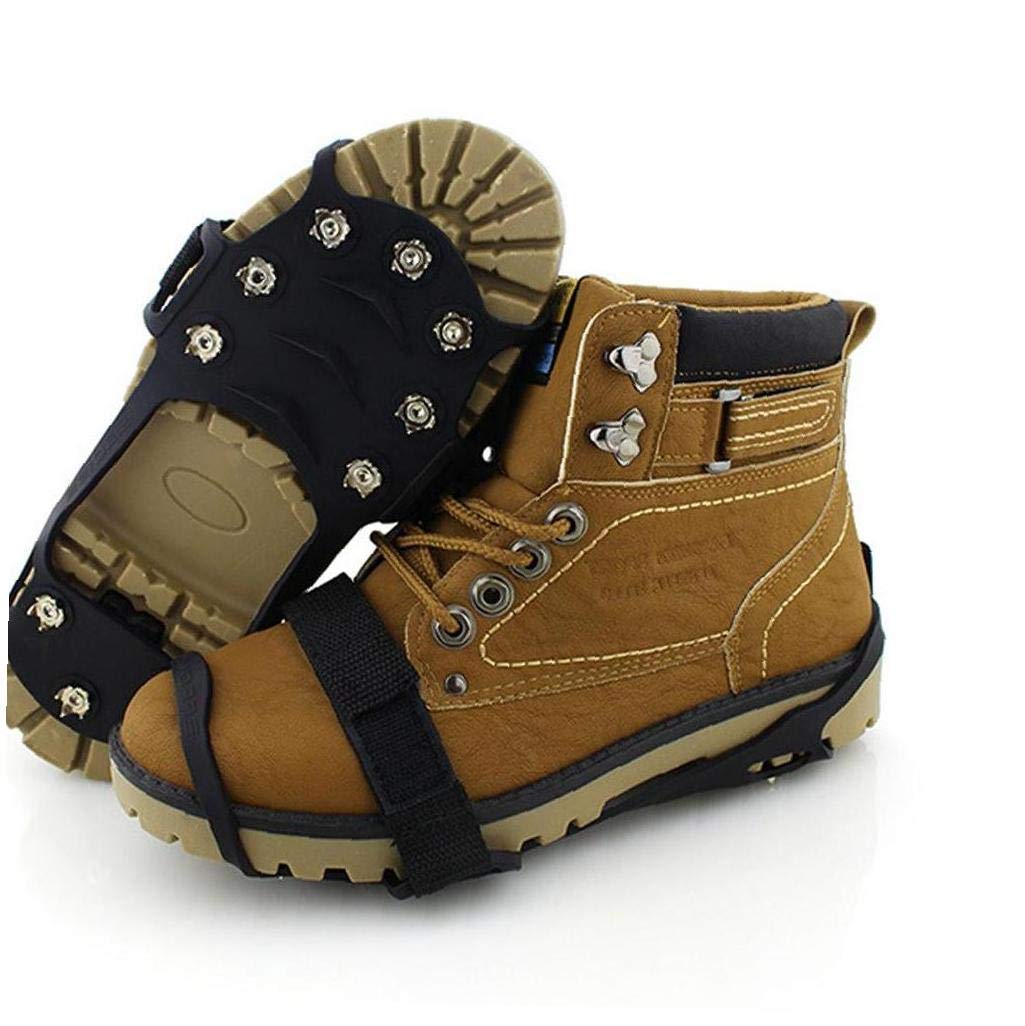 Poignées de Glace Crampons de Neige Crampons de Traction Pinces de démarrage de Chaussures Anti-dérapant 10 Crampons pour la Marche hivernale