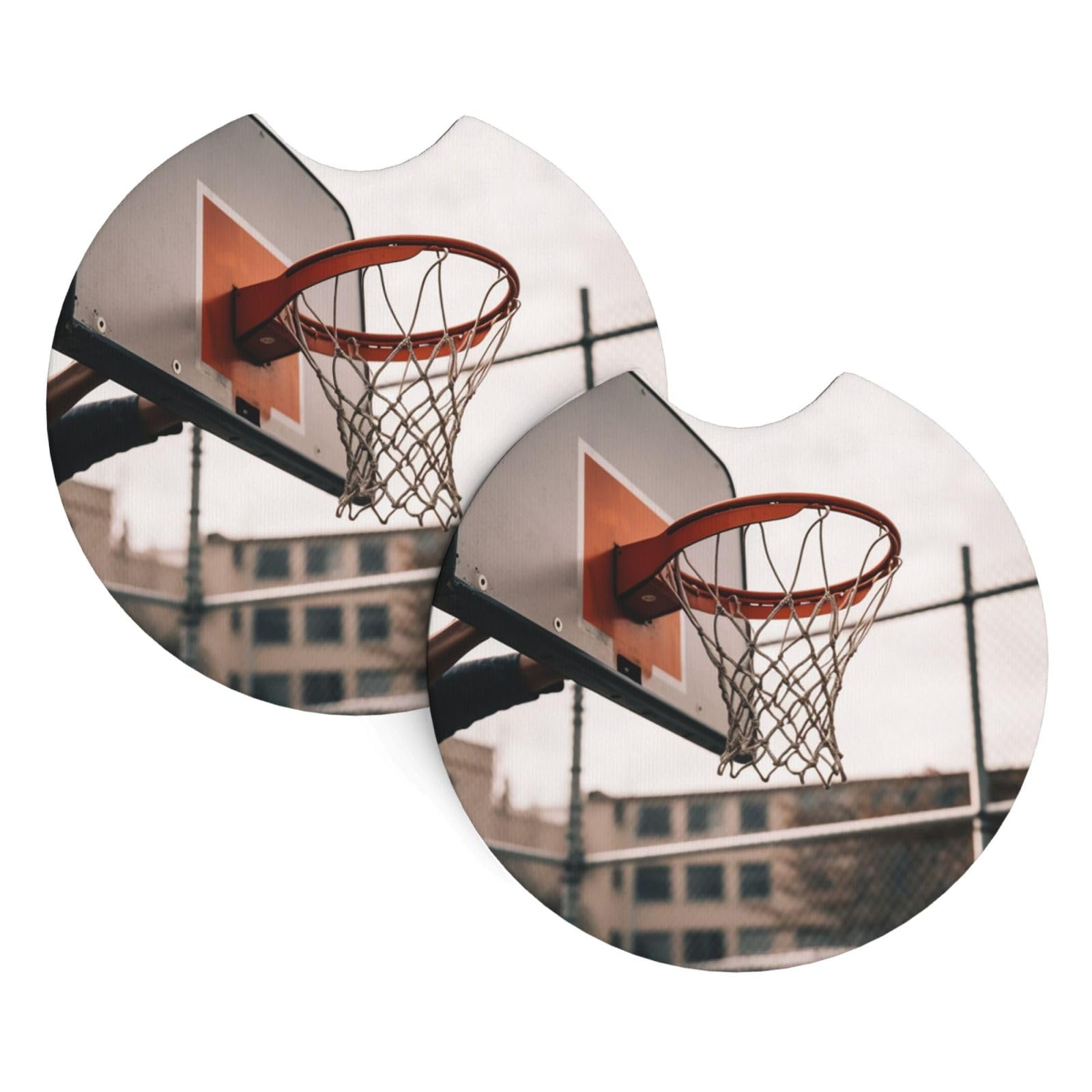 2PCS Car Coaster for Cup Holders Universal Auto Cup Mat Basketball Shot Cup Coaster Pad 2.7" Waterproof Neoprene Non-Slip Cup Holder Coasters Car Interior Accessories for Women Men