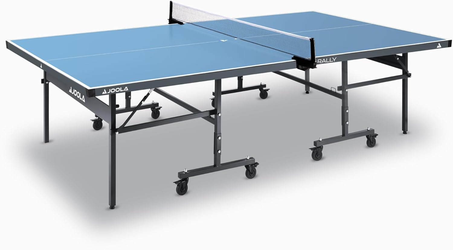 JOOLA Outdoor Table Tennis Table - Multi Use Conference Table Dining Table - Concrete Wood Look Includes Steel Outdoor Ping Pong Net Set & Frame - Hybrid Indoor Outdoor Ping Pong Table