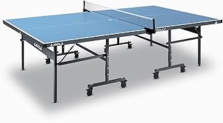 JOOLA Outdoor Table Tennis Table - Multi Use Conference Table Dining Table - Concrete Wood Look Includes Steel Outdoor Ping Pong Net Set & Frame - Hybrid Indoor Outdoor Ping Pong Table