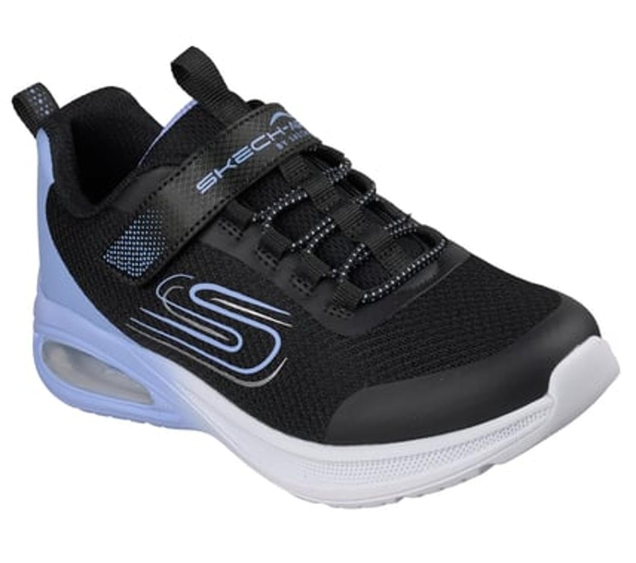 Skechers Girl's Microspec Max Advance Fly 3.0 Sneakers, Black Mesh/Lavender Trim, 13.5 UK Child