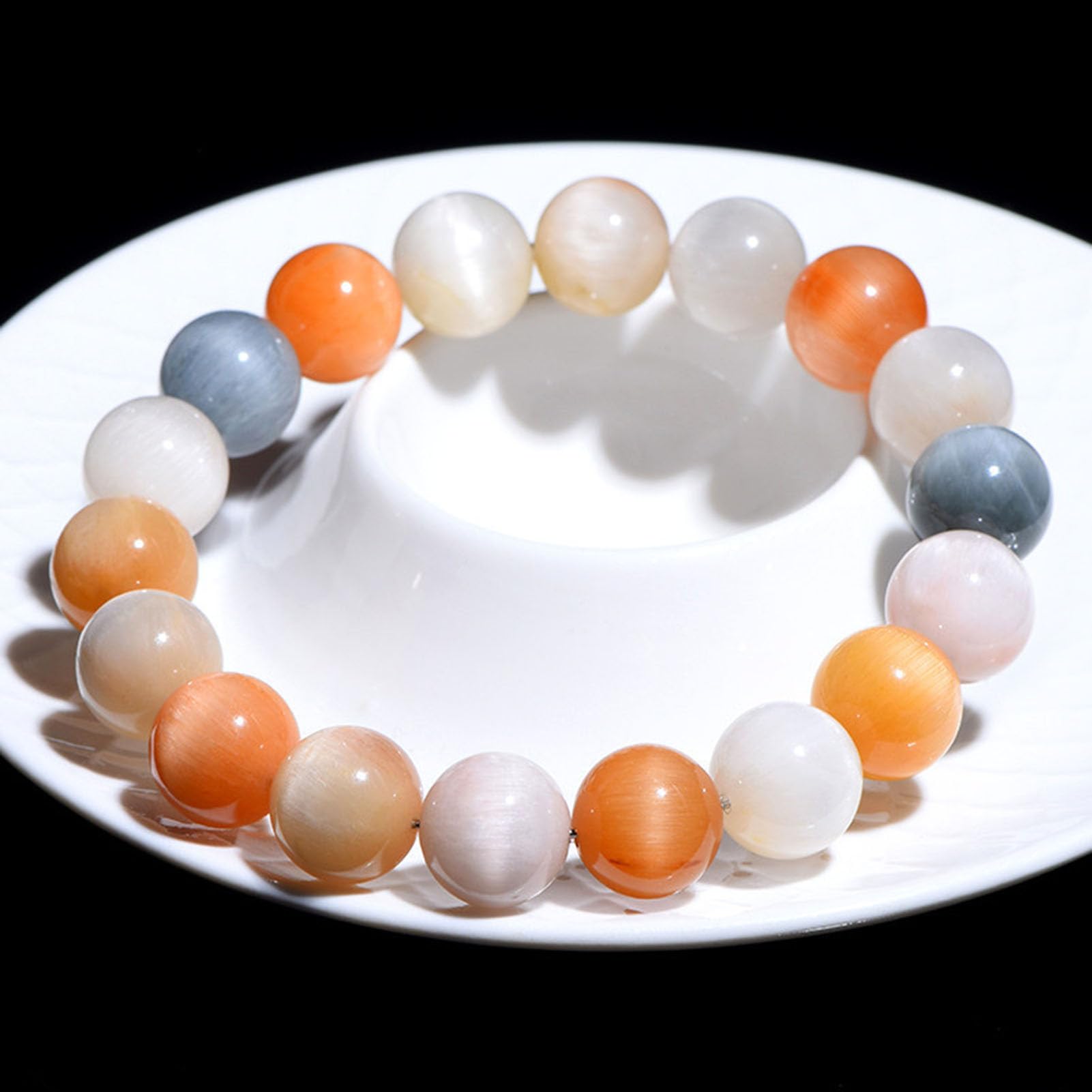 Pulsera de Pelo de Cuarzo Suave, Cuentas de Cristal Multicolor de Cuarzo rutilado para Equilibrio Emocional y energía Relajante, joyería de Piedras Preciosas Naturales elásticas,5a,10MM