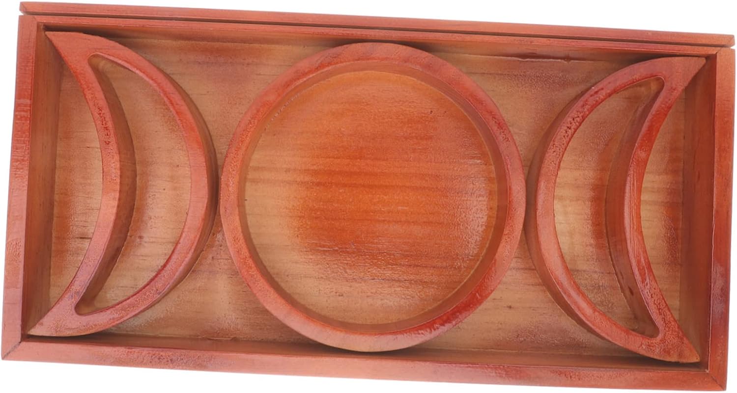 STOBAZA Tarot Card Holder Stand Wooden Display Stand for Tarot Cards Lightweight Moon Phase Tray for Daily Divination