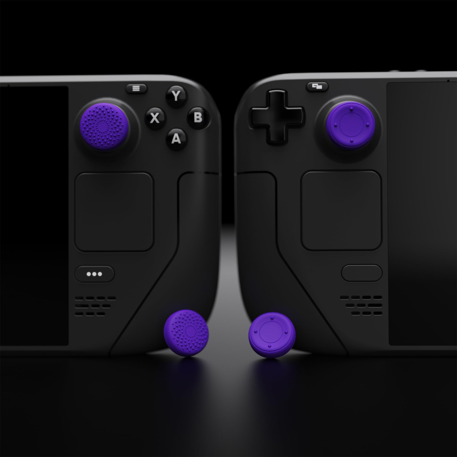 playvital Thumb Grip Caps for Steam Deck LCD, for PS Portal Remote Player Silicone Thumbsticks Grips Joystick Caps for Steam Deck OLED - Raised Dots & Studded Design Purple — view 6