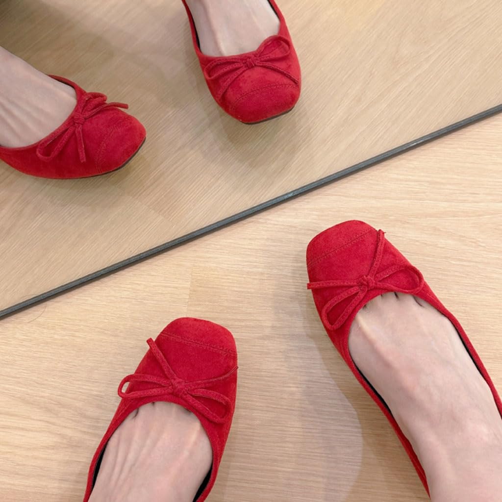 Ballerine da Donna comode, Mocassini da Donna, Scarpe Basse in Effetto Velluto con Fiocco, Slip on, Sandali Estivi per Lavoro, Uso Quotidiano e Occasioni Festive