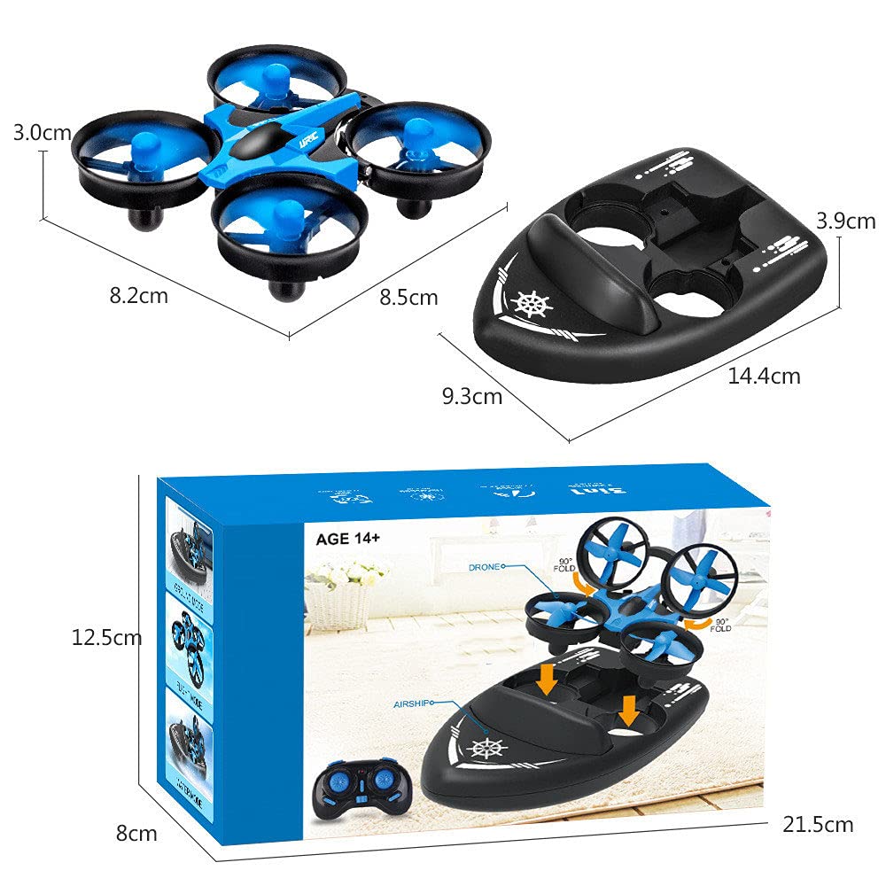 Dazii Tres Modos de mar, Tierra y Aire Barco de Control Remoto 2.4G Aerodeslizador Carga Control Remoto Coche Avión eléctrico 2.4G RC Barco Verano Juguetes acuáticos al Aire Libre Barco