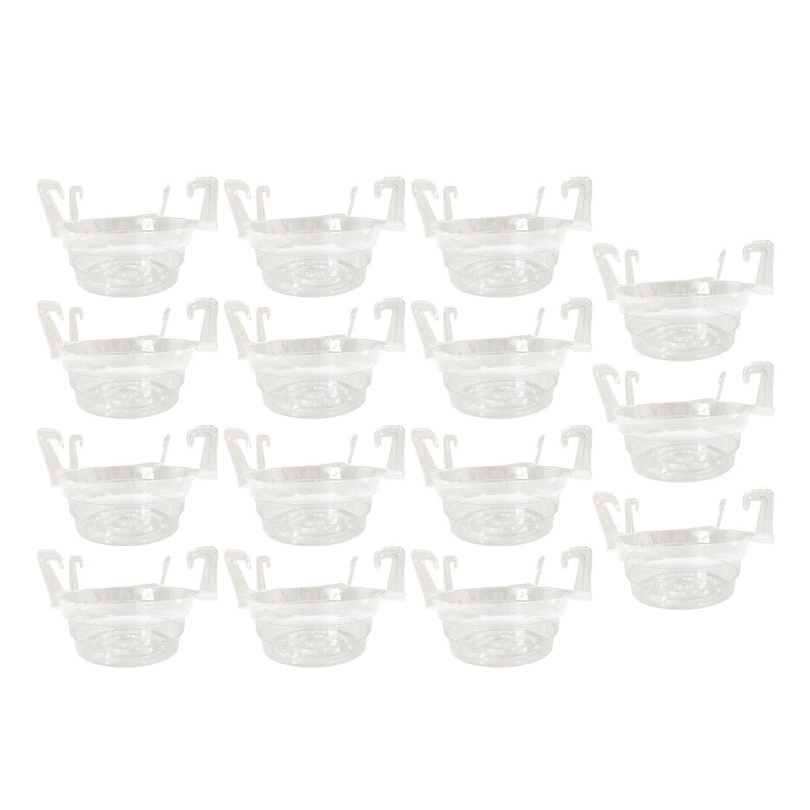 15er Pack Blumentopf Tabletts mit Integrierten Haken für Den Innen Und Außenbereich, Transparente Pflanzenuntersetzer, Körbe, Mehrfarbig, 10inch