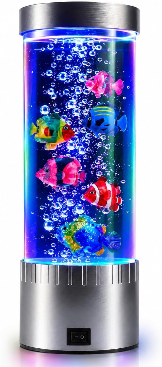 Bubble Fish Lamp, LED Aquarium Sensory Light, 15ft Colorful Bubble Tube for Bedroom, Kids Room, Living Room, Party