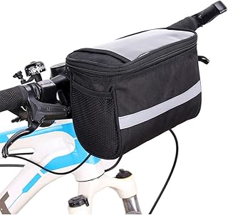 FBBULES Sacoche de Guidon pour Velo, Vélo Avant Sac, VTT Vélo Guidon Sac Panier Sacoche avec Glacière et Bande Réfléchissante, Sac de Rangement pour Velo Route, Velo Electrique, Trotinette