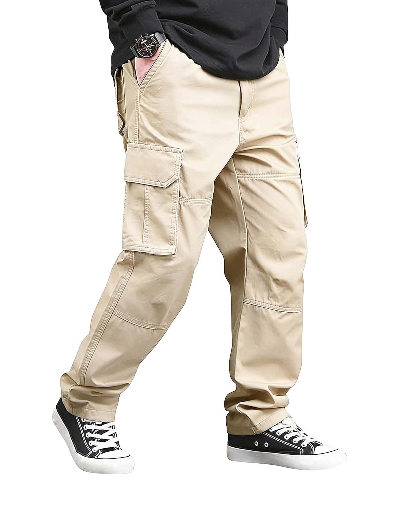Lymio Cargo for Men | Cotton Cargo Pant | Drawstring Waist Pant (Also Available in Plus Sizes) (46-49)