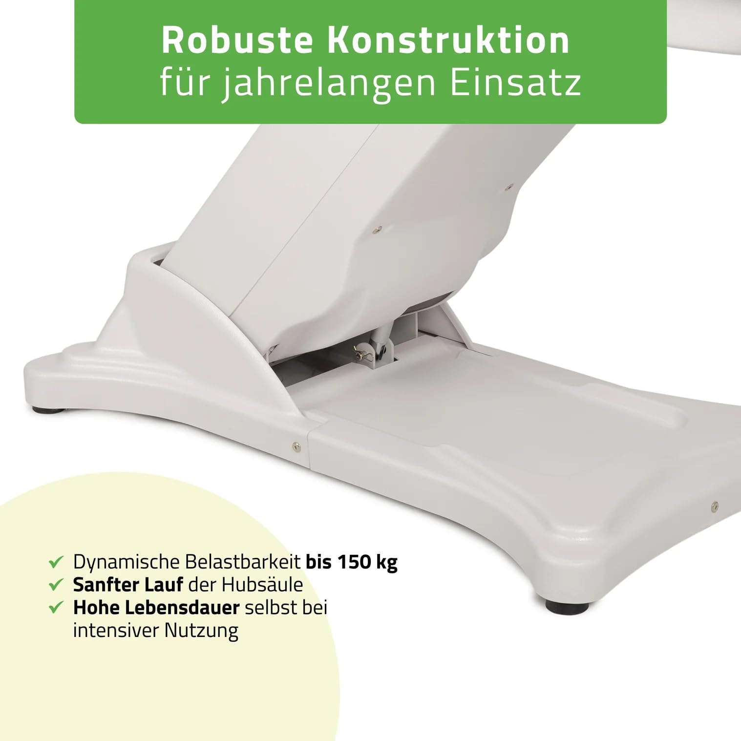 HABYS Elara PRO 6P Kosmetikliege Massageliege Kosmetiksessel Kosmetikstuhl | Höhenverstellbar Elektrisch | 185 x 57 cm | Weiß