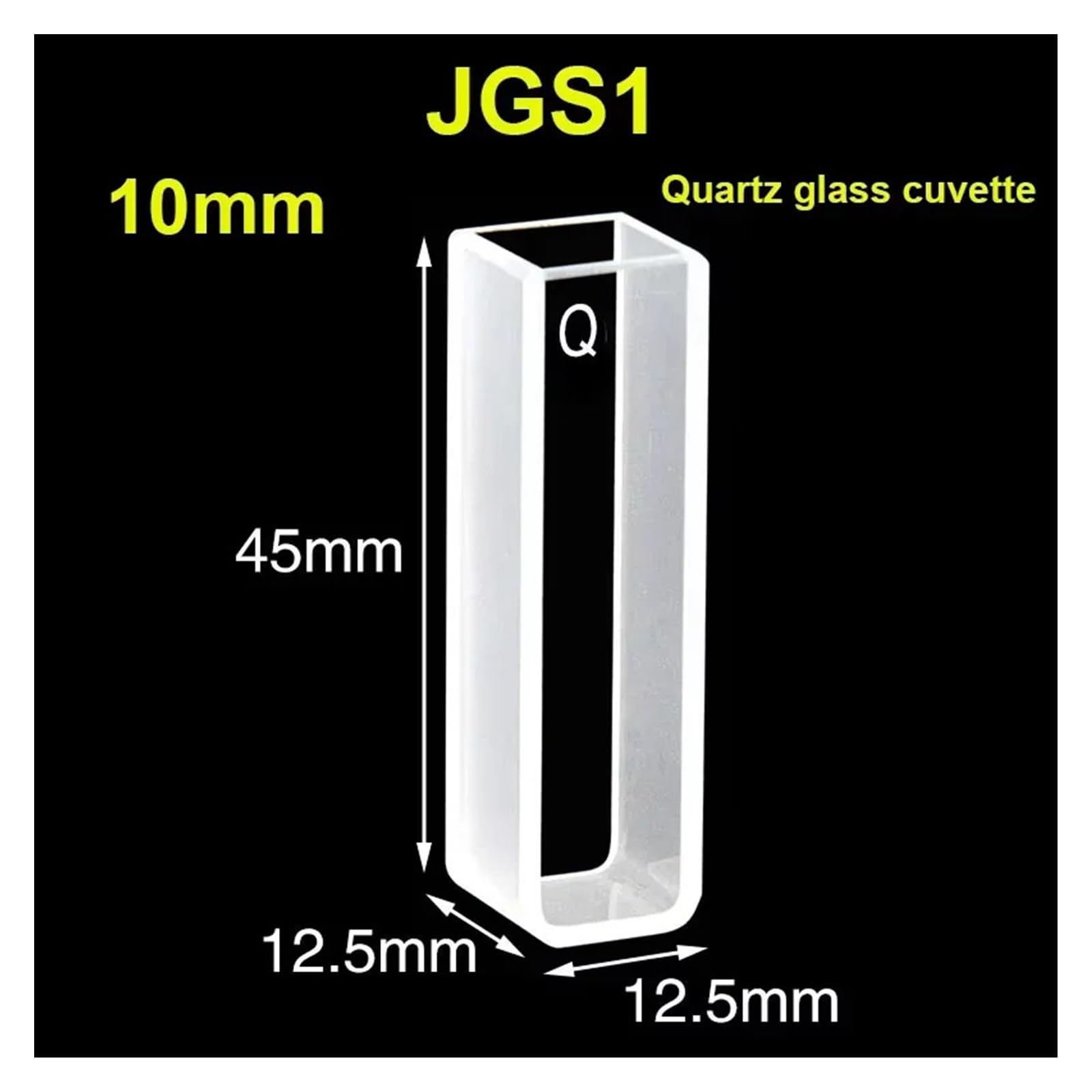 2 cuvette al quarzo JGS1 con lunghezza del percorso di 10 mm e coperchio for spettrofotometri