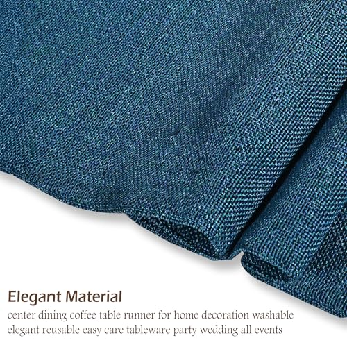 Image of Kuber Industries 72x12 inch Jute Table Runner for Party, Wedding and Family Dinners | Washable & Reusable Centre and Dining Table Runner | Blue