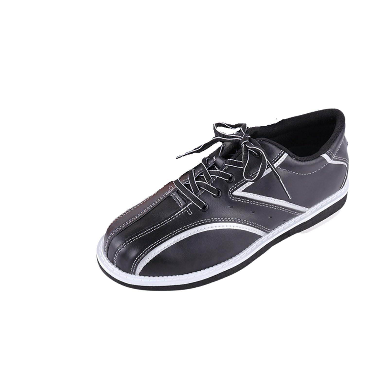 Leder Bowlingschuhe,Damen Herren Bowlingschuhe,Bowlingschuhe Schnüren,Atmungsaktiv,rutschfeste,Für den Innen- und Außenbereich,FüR Damen Herren Und Jugendliche,Gelegenheits.