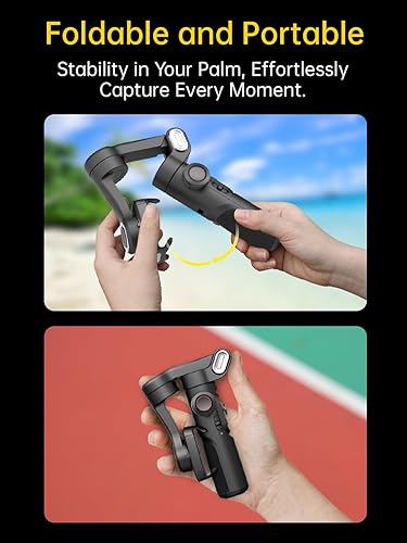 Miniatura 8 de AOCHUAN Estabilizador de cardán de 3 ejes para smartphone, cardán con luz de relleno magnética RGB, rueda de enfoque de seguimiento facial mejorada,