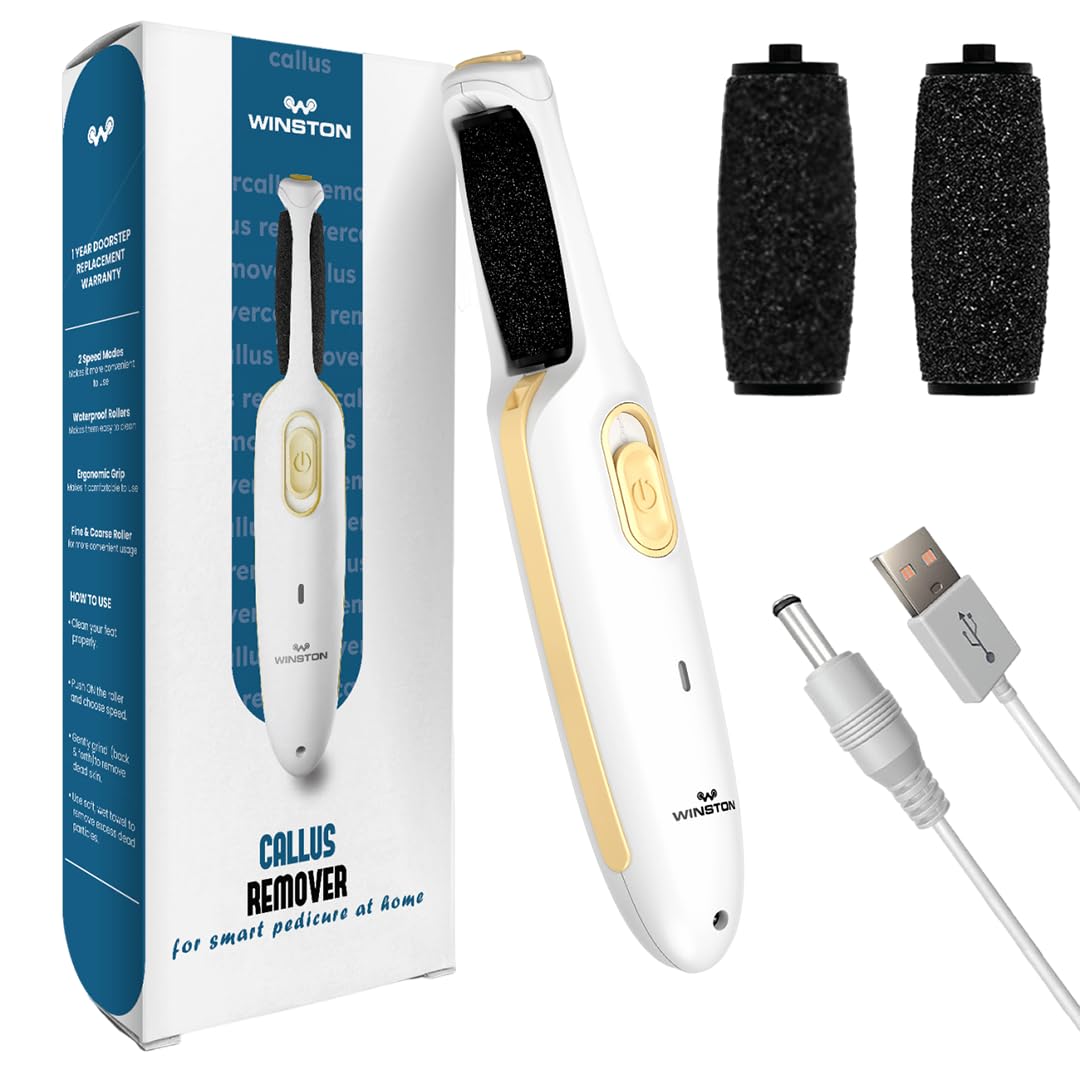 WINSTON Callus Remover for Feet | 1 Year Warranty | Foot Scrubber for Dead Skin, Rechargeable Pedicure Machine, Dead Skin Remover, Heel Scrubber…