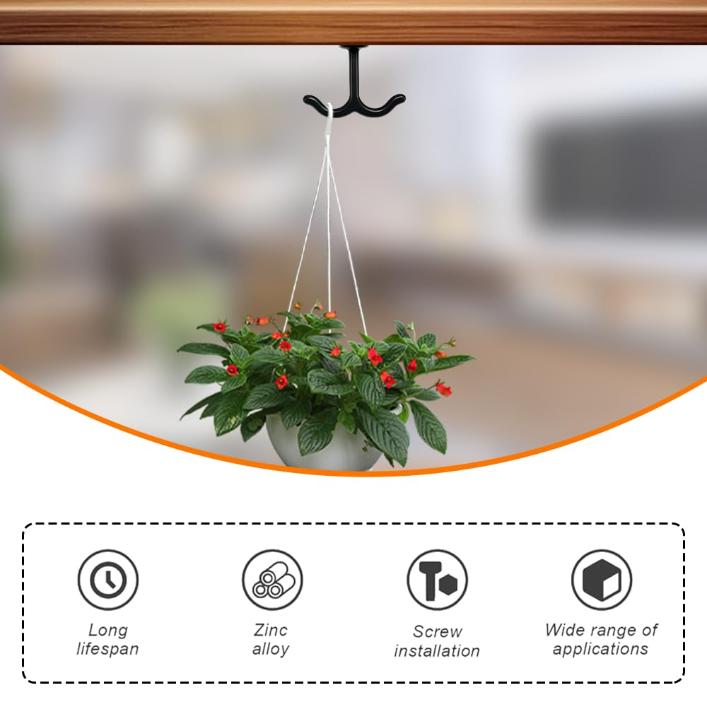 Crochet Plafond 5 Pièces Crochet A Visser Conception à Double Griffe