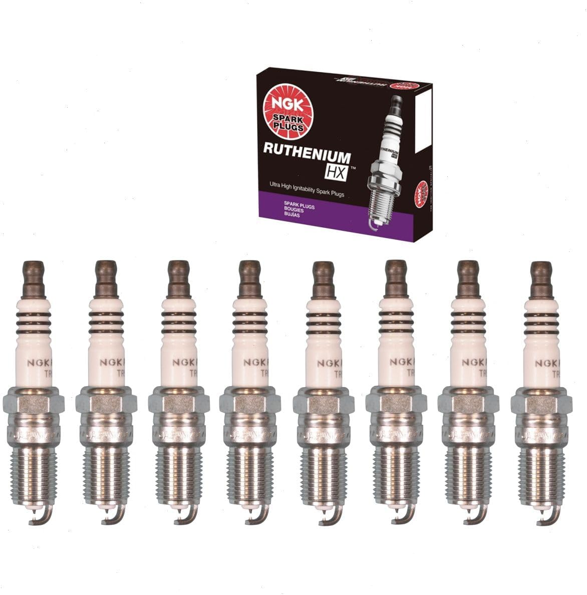 8 pc NGK Ruthenium HX Spark Plugs compatible with Chevrolet Silverado 2500 HD 6.0L 8.1L V8 2001-2019