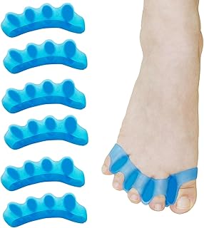 6 pcs Toe Separators Toe Spacers to Correct Bunions and Restore Toes to Their Original Shape, Toe Straighteners for Overlapping Toes Hammer Toes Curled Toes Crooked Toes, Bunions Correction, Yoga Toes