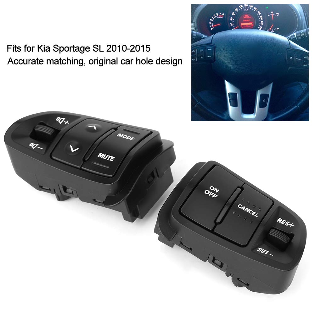 Akozon Boutons de Commande au Volant Bouton Multifonctionnel Interrupteur de Volume Multimédia du Régulateur de Vitesse pour Sportage SL 2010-2015