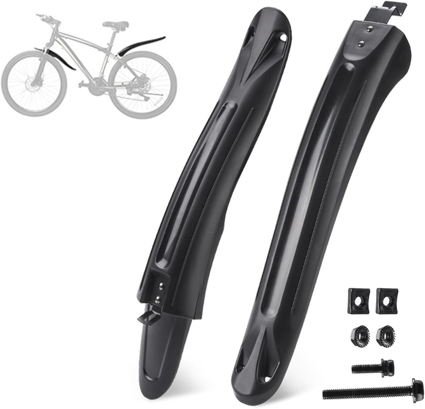 OPBVXQ Bike Fenders for Cannondale Foray, Bike Mudguards Set 24–29 Inch, Front Rear Bicycle Mudguards Adjustable, for Mountain, Road, Trekking & City Bikes,B