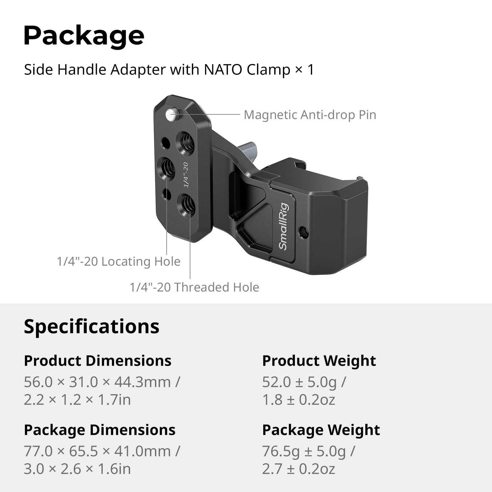 Amazon.com : SmallRig Side Handle Extension Adapter Part with NATO