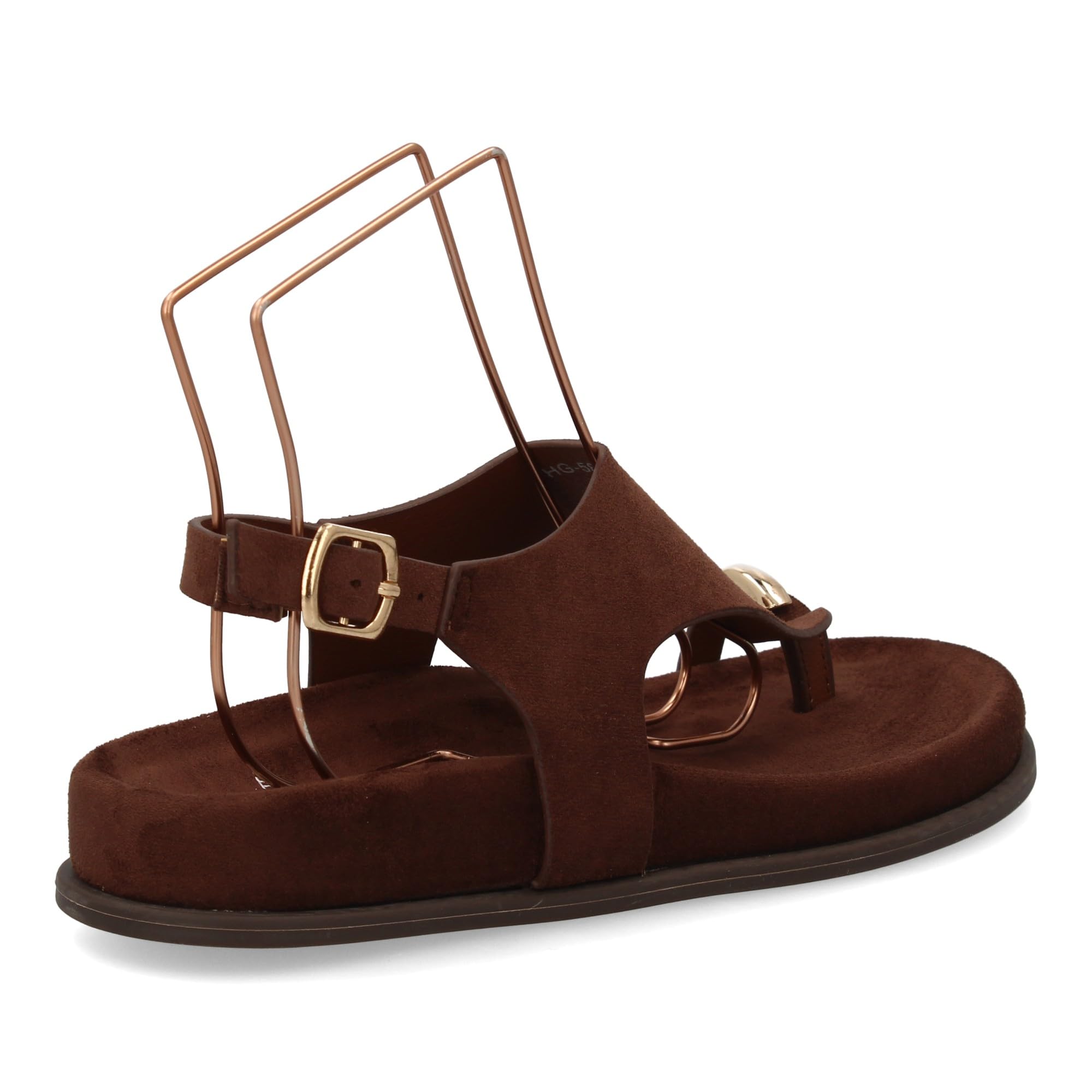shoes&blues.es Sandalia de Plataforma para Mujer con Diseno Minimalista, Estilo Moderno, Elegante, Ideal Verano. Cierre Ajustable de Hebilla, con Detalle metalico en el Dedo Gordo.