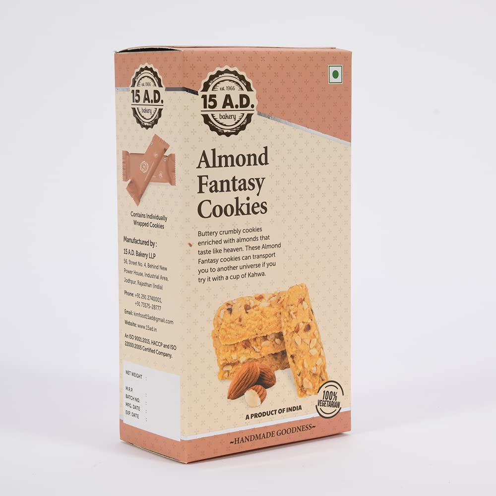 See full amazon price history chart for 15 A.D. Bakery LLP Almond Fantasy Cookies 200g x 2 | Traditionally Crafted Hand Made Pure Vegetarian Cookies | Eggless, Pure Desi Ghee/Premium Butter (400 g) 15 A.D. Bakery LLP Almond Fantasy Cookies 200g x 2 | Traditionally Crafted Hand Made Pure Vegetarian Cookies | Eggless, Pure Desi Ghee/Premium Butter (400 g) (B09SXTBN2C) Amazon Price History, Amazon Price Tracker