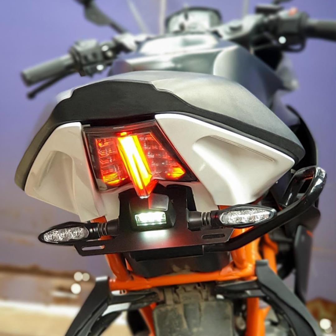 MOTOAGGRANDIZE Compact Tail Tidy/Fender Eliminator for KTM RC 125/200/ 390 | Color: Matte Black (Compatible with Small Number Plates only)