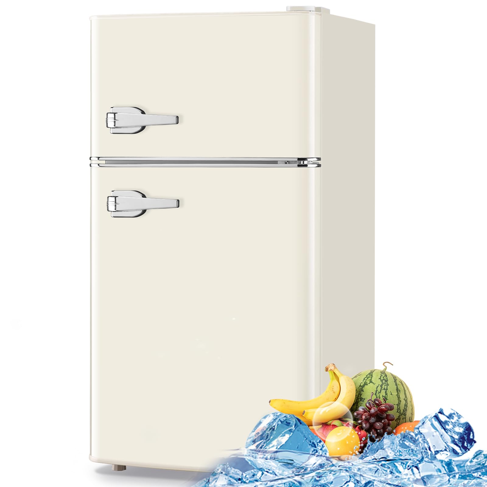WANAI BCBD-72-C 3.5 cu ft Compact Freezer Cream