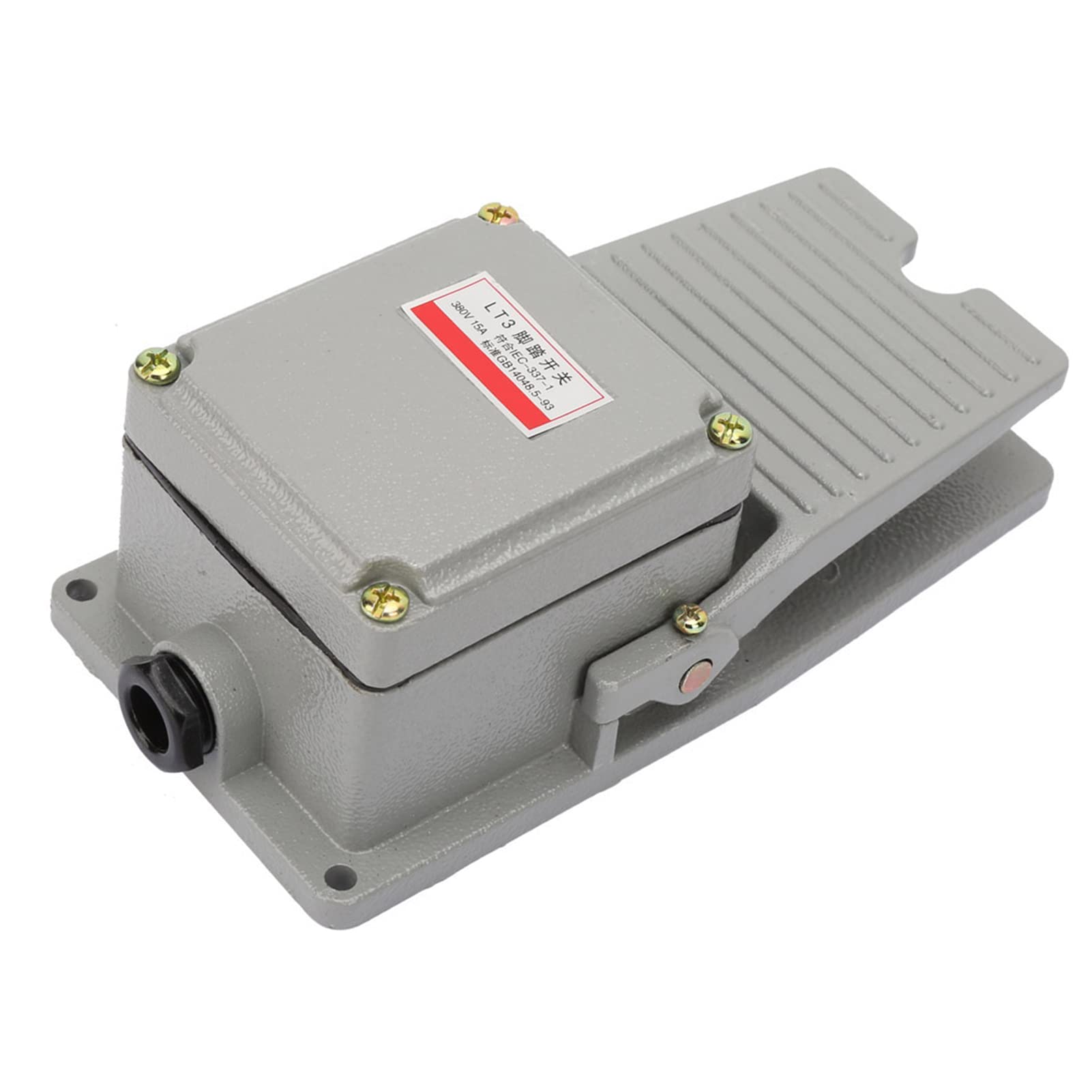 Interruttore Pedale LT3 380V 15A Heavy Duty con Pedale Antiscivolo, Guscio Alluminio e Contatti Argento per Macchine Lavorazione Legno