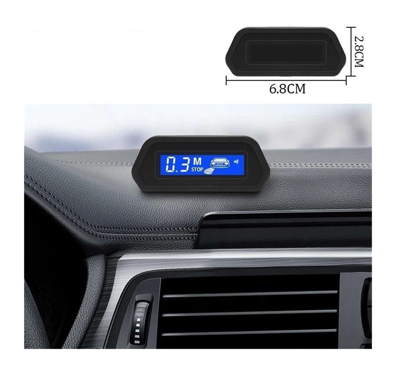 Sensor Aparcamiento con Radar Marcha Atrás Trasero Coche Monitor Parktronic Pantalla Retroiluminada 4 Detectores Sensor De Aparcami(Oro)