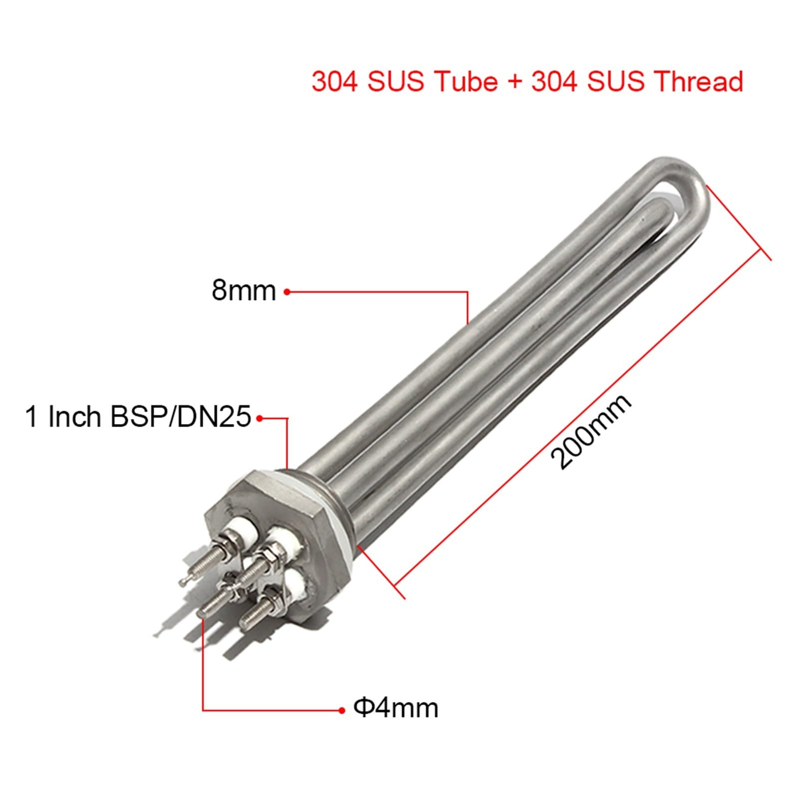 300W To 1500W Heater DC Heating Element 24V/36V/48V - Stainless Steel ...