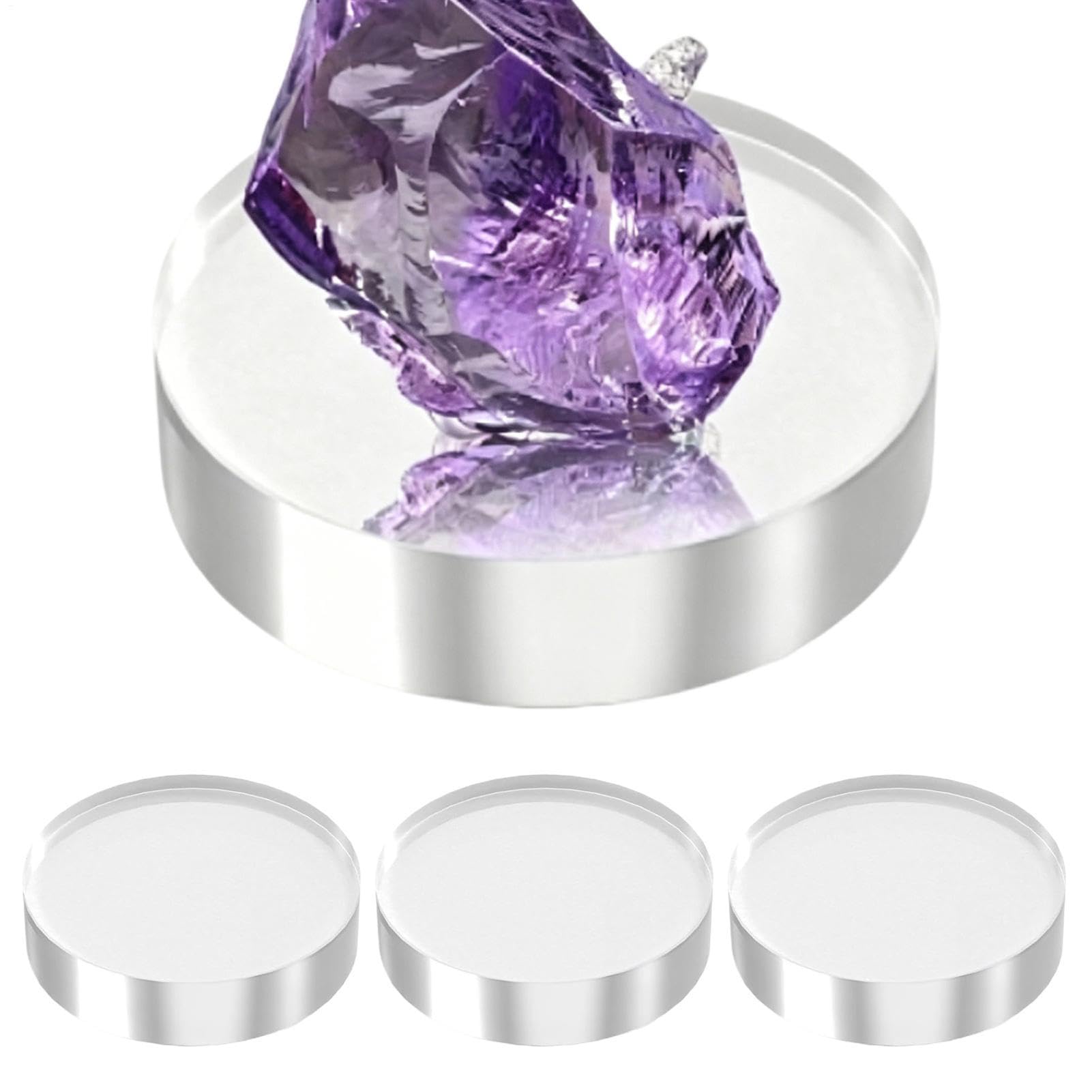 Bloc en acrylique transparent de 7,6 cm pour présentation de bijoux et souvenirs - Lot de 4