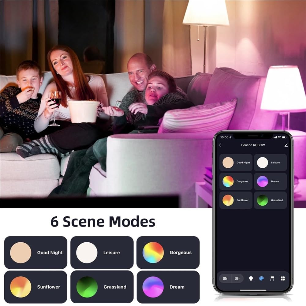 RZL Lighting, Confezione da 5, Lampadina LED Bluetooth AC220V E27 RGBW+WW Lampada LED Smart Life APP Controllo Lampadina Decorazione Casa Intelligente