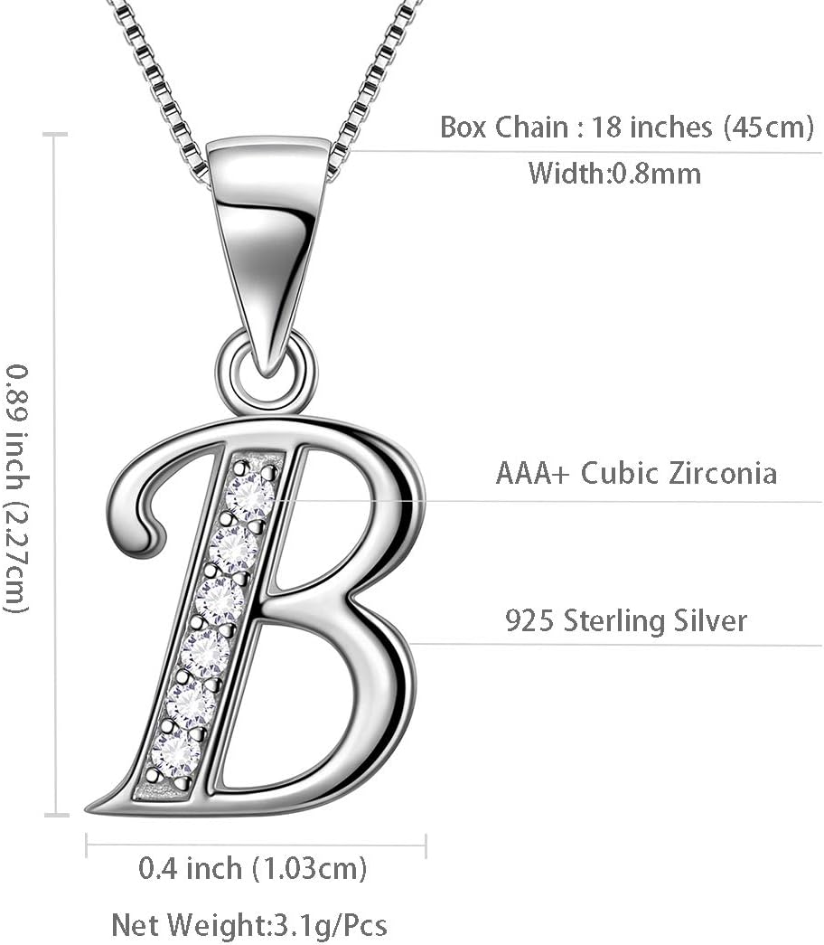 Aurora Tears Letter Necklace Initial 925 Sterling Silver Alphabet Pendant Crystal Name Gift Women Cubic Zirconia Jewelry - Image 6