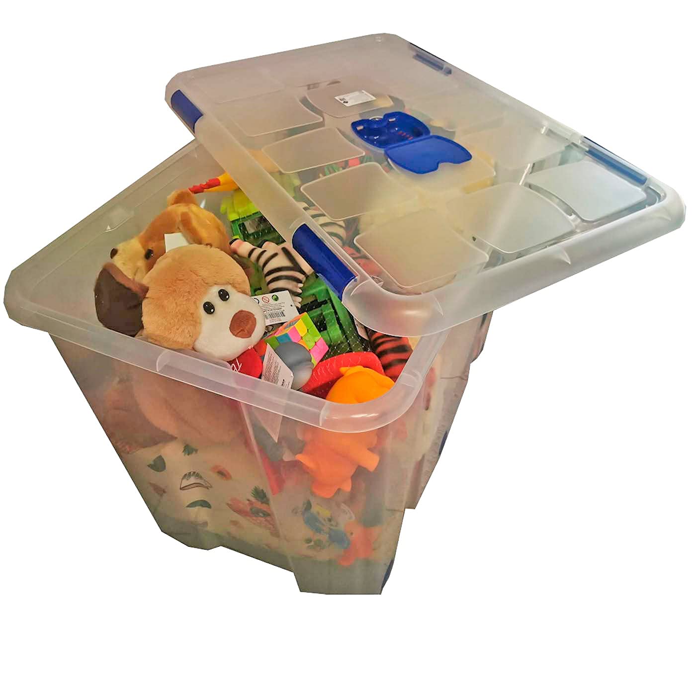 Acan Tradineur - Caja de almacenaje de 55,5 x 81 x 51,5 cm, nº 19, con capacidad de 160 litros con tapa y ruedas para organización del hogar, baúl organizador(55,5 x 81 x 51,5 cm, Unidad)