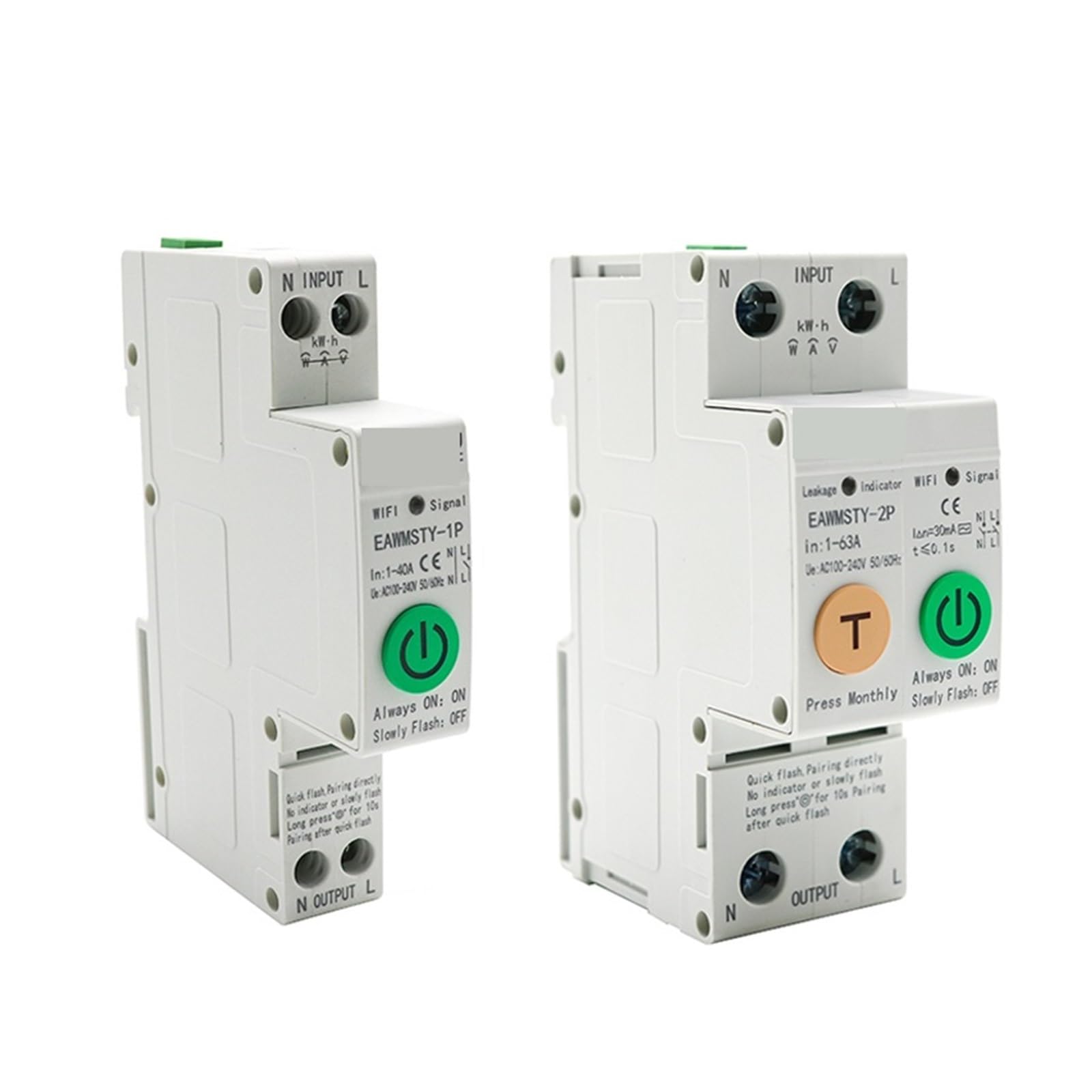 1P+N 2P Tuya Smart Circuit Breaker Energie Strom kWh Meter Timer Schalter Relais Voltmeter Strom Leckage Schutz für Zuhause(1-63A)