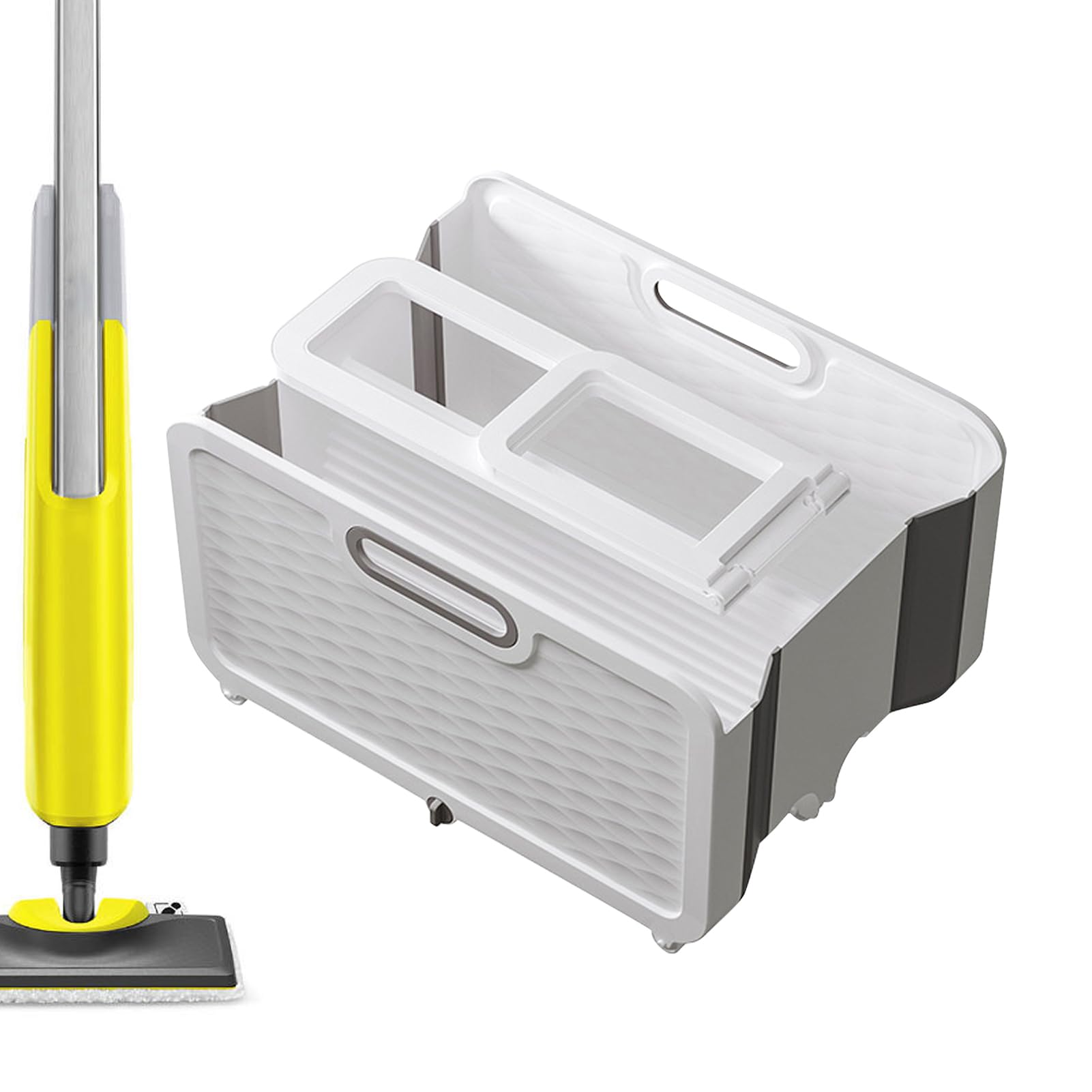 Cubo de limpieza plegable, cubo para moocito plegable portátil, cubo de almacenamiento compacto, cesta para la colada, práctico cubo de agua plegable lavabo para ahorrar espacio para fregona