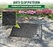 Natotela 20x12 inch Manhole Cover and Frame,Overall Size 22x14in, Clear Opening Size 17.3x9.7, Fiberglass Embedded Sewer Cover lid with Handle,Rectangular Reinforced Steel Septic Tank Lid For Yard