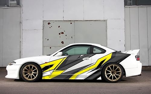 2 calcomanías pintadas para automóvil, envoltura lateral de rayas de carreras, calcomanías de vinilo, calcomanías de carrocería de automóvil (tipo 7)