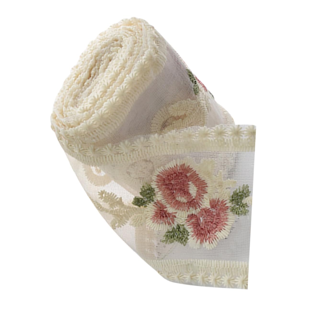 5 Rollos De Encaje Bordado Con Diseño De Flor De Rosa Elegante Decoración Para Cuello De Falda Hecha A Mano Suministros De Costura 100%