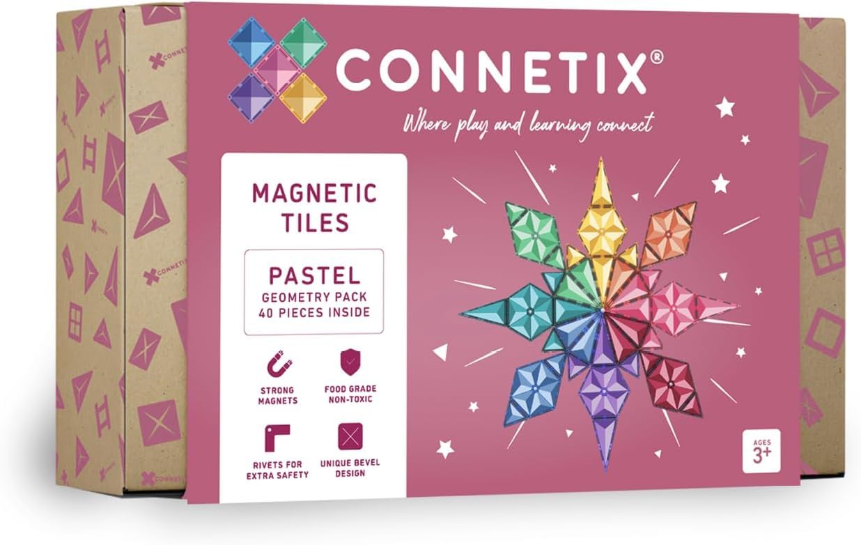 CONNETIX Magnetbausteine Pastell Geometriepaket, 40 Stück