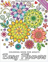 Easy Flowers Coloring Book for Adults: White Background