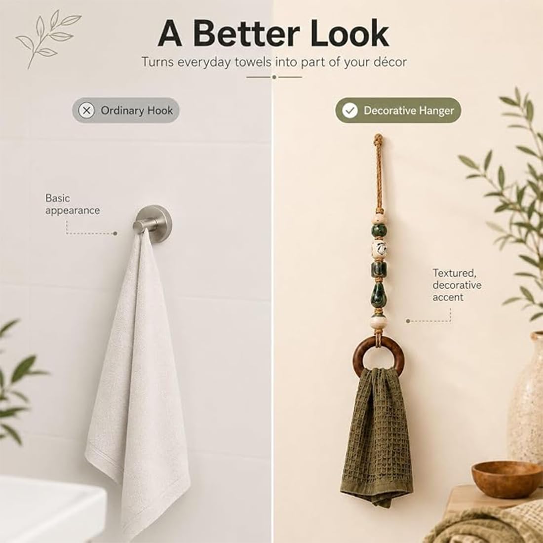 Toallero Decorativo con Cuentas y aro de Madera. (Todos)